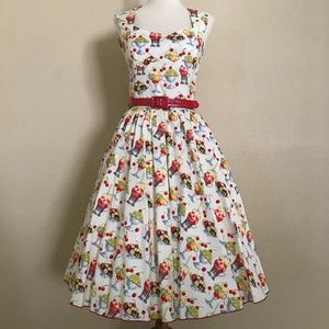NEW! Bernie Dexter Rose/Cheryl Dress in Sundae Print with Belt